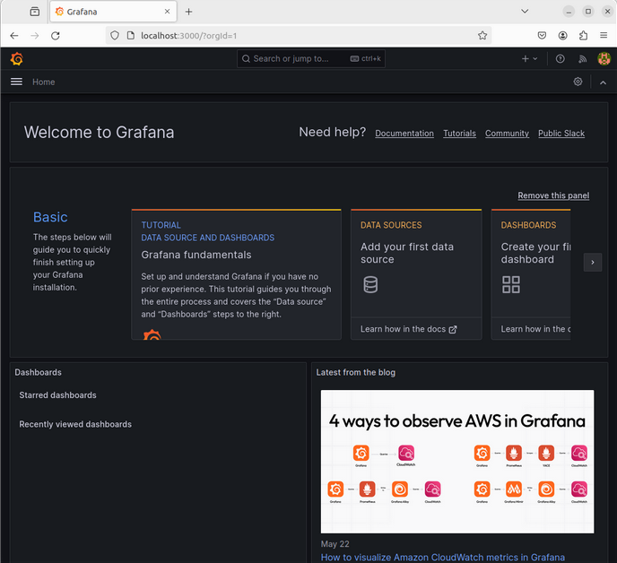 Grafana login